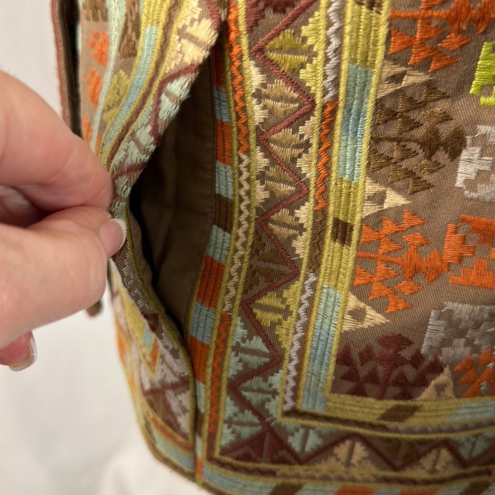 Coldwater Creek Boho Embroidered Blazer Jacket So… - image 7